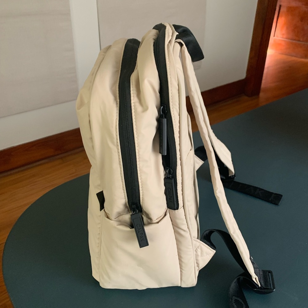 Calpak Luka 15” Cream Backpack with Black Trim - Picture 3 of 11